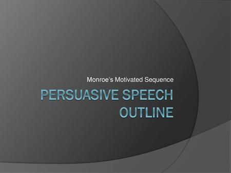 Persuasive Speech Outline