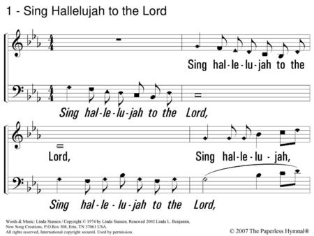 1 - Sing Hallelujah to the Lord