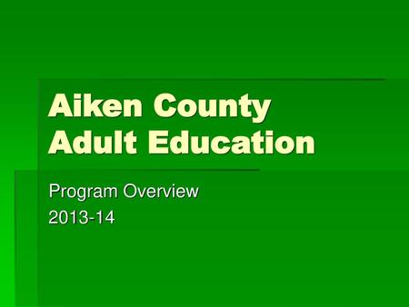 Aiken County Adult Education