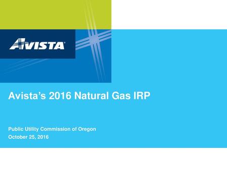 Avista’s 2016 Natural Gas IRP