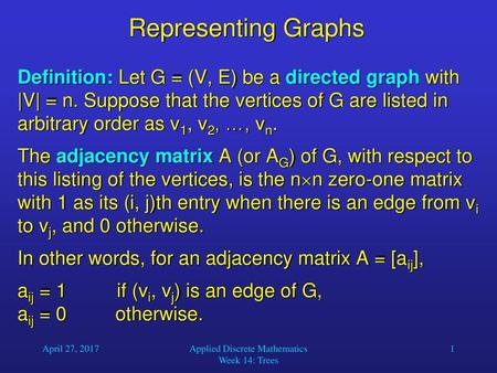 Applied Discrete Mathematics Week 14: Trees