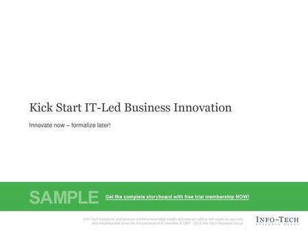 Kick Start IT-Led Business Innovation