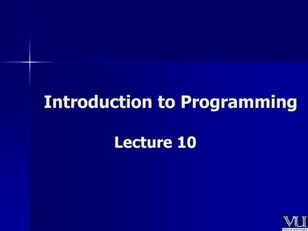 Introduction to Programming