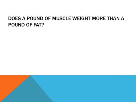 Does a pound of muscle weight more than a pound of fat?