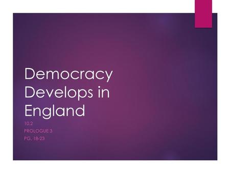 Democracy Develops in England