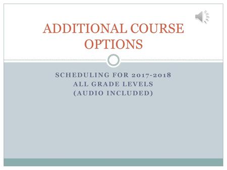 Additional Course Options