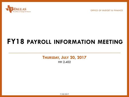 FY18 payroll information meeting