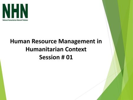 Human Resource Management in Humanitarian Context