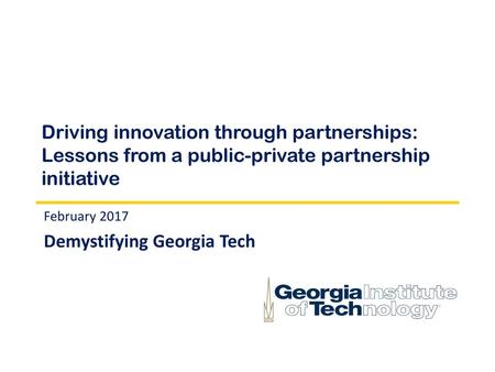 February 2017 Demystifying Georgia Tech