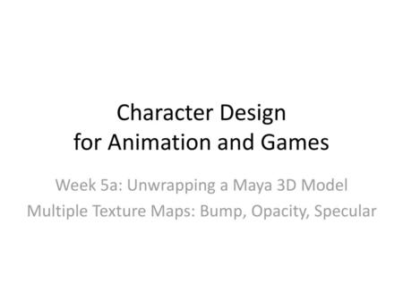 Character Design for Animation and Games