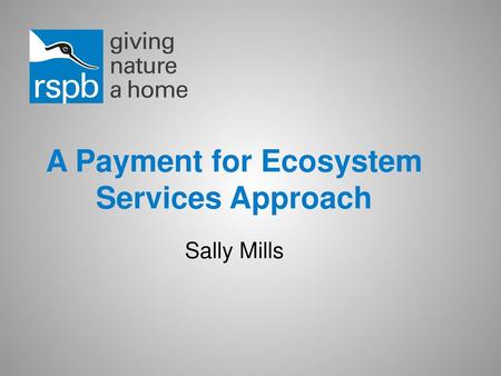 A Payment for Ecosystem Services Approach