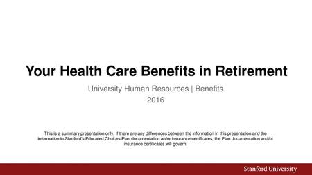 Your Health Care Benefits in Retirement