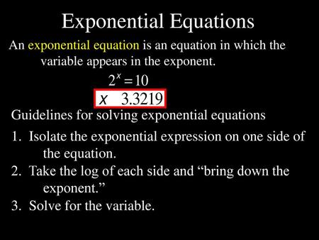 Exponential Equations