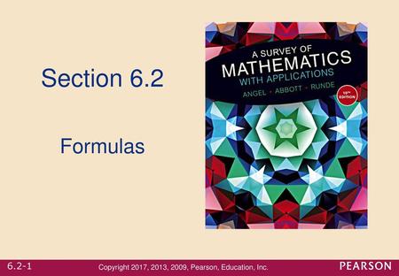 Section 6.2 Formulas.