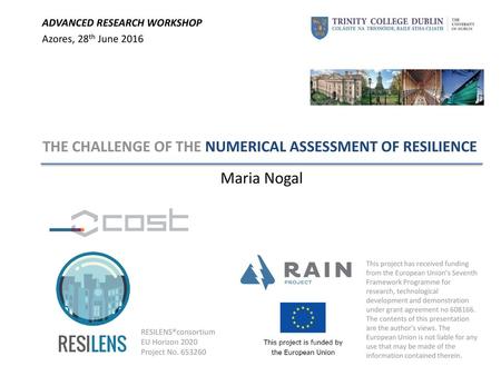 ADVANCED RESEARCH WORKSHOP Azores, 28th June 2016