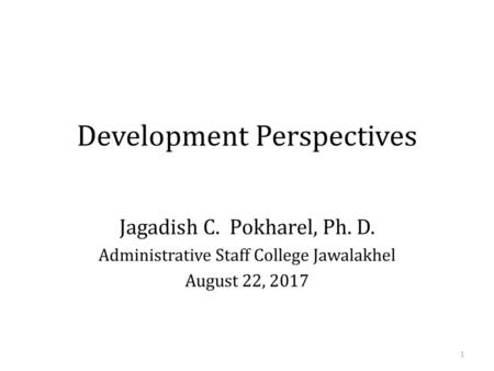 Development Perspectives