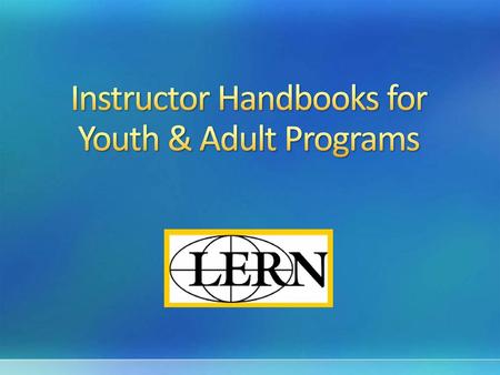 Instructor Handbooks for Youth & Adult Programs