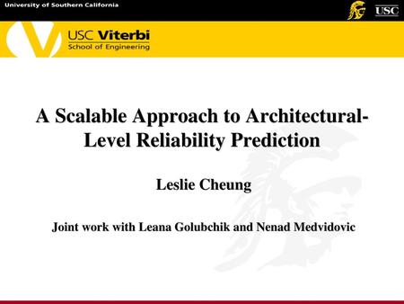 A Scalable Approach to Architectural-Level Reliability Prediction