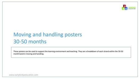 Moving and handling posters months