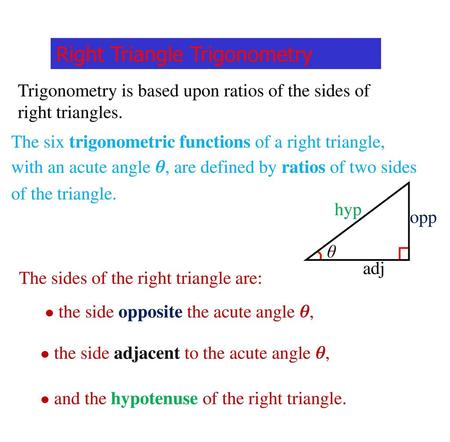 Right Triangle Trigonometry