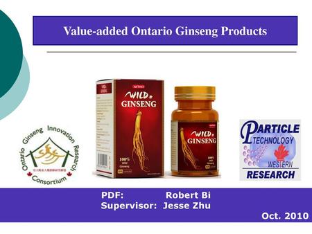 Value-added Ontario Ginseng Products