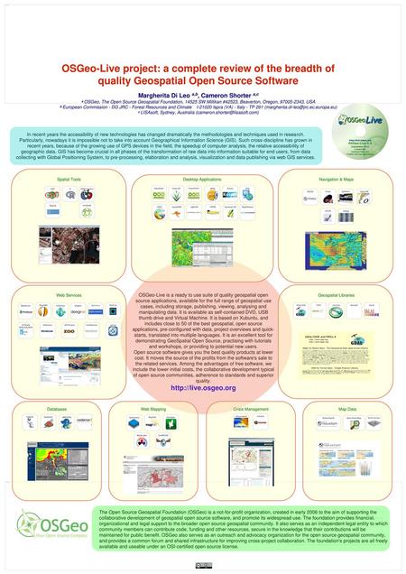 OSGeo-Live project: a complete review of the breadth of quality Geospatial Open Source Software Margherita Di Leo a,b, Cameron Shorter a,c a OSGeo, The.