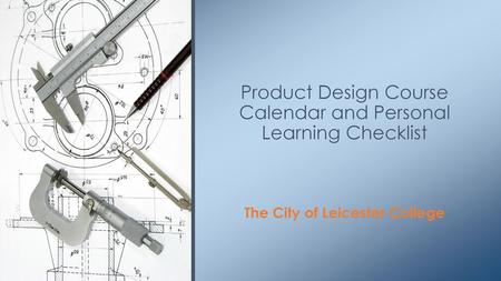 Product Design Course Calendar and Personal Learning Checklist