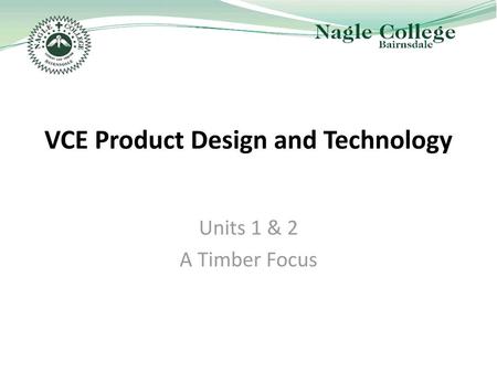 VCE Product Design and Technology