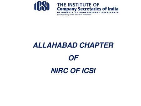 ALLAHABAD CHAPTER OF NIRC OF ICSI.