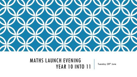 Maths Launch Evening Year 10 into 11