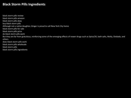 Black Storm Pills Ingredients