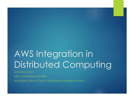 AWS Integration in Distributed Computing