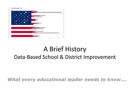 A Brief History Data-Based School & District Improvement