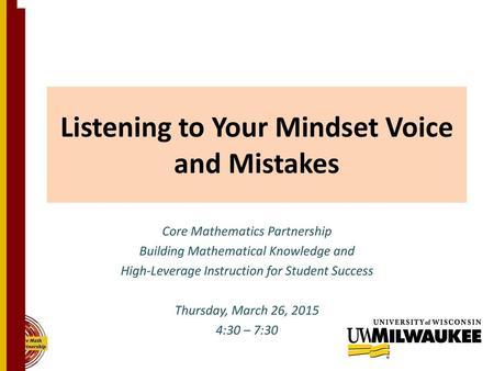 Listening to Your Mindset Voice and Mistakes