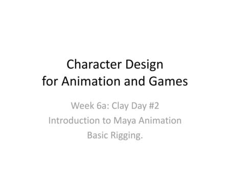 Character Design for Animation and Games