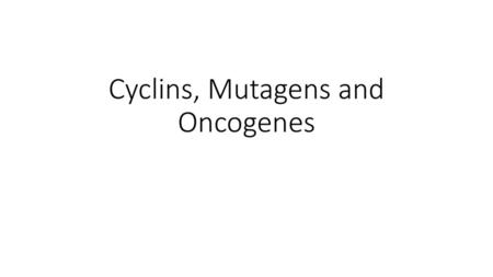 Cyclins, Mutagens and Oncogenes