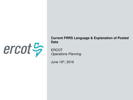 Current FRRS Language & Explanation of Posted Data