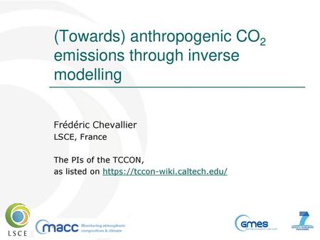 (Towards) anthropogenic CO2 emissions through inverse modelling