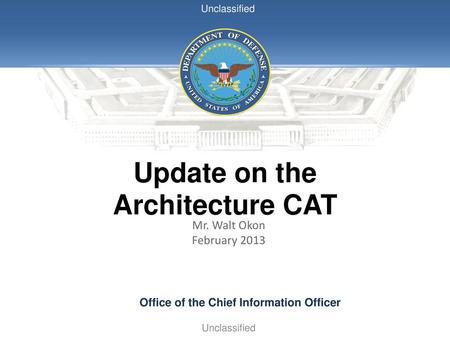 Update on the Architecture CAT