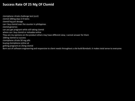 Success Rate Of 25 Mg Of Clomid