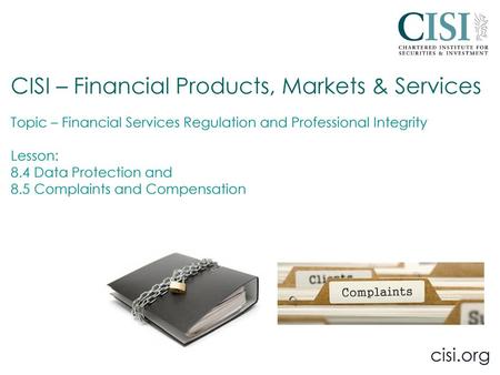 CISI – Financial Products, Markets & Services