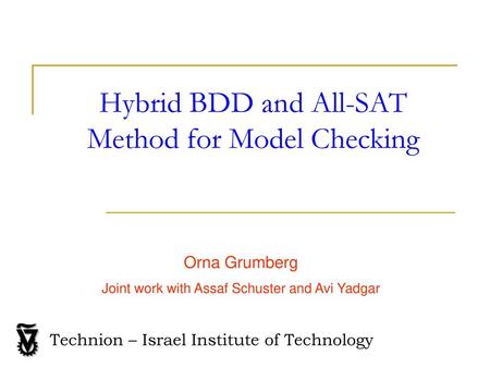 Hybrid BDD and All-SAT Method for Model Checking