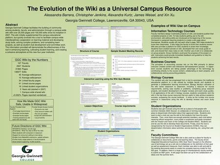 The Evolution of the Wiki as a Universal Campus Resource