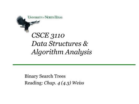 CSCE 3110 Data Structures & Algorithm Analysis