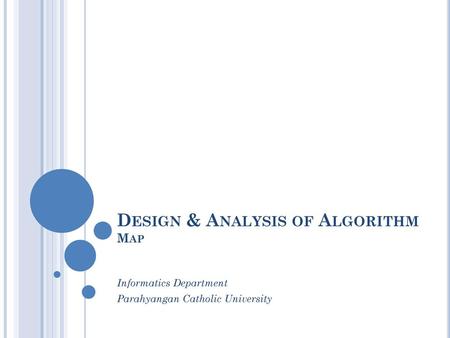 Design & Analysis of Algorithm Map