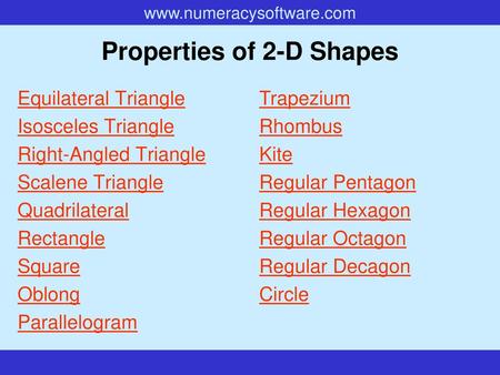 Properties of 2-D Shapes