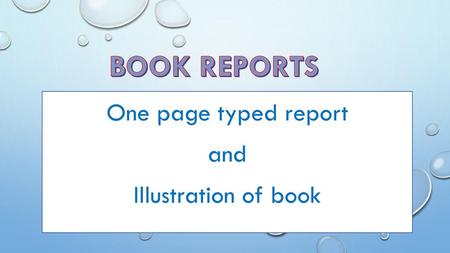 One page typed report and Illustration of book