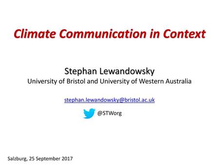 Climate Communication in Context