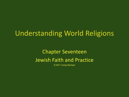 Understanding World Religions