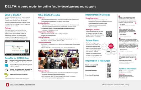 DELTA: A tiered model for online faculty development and support